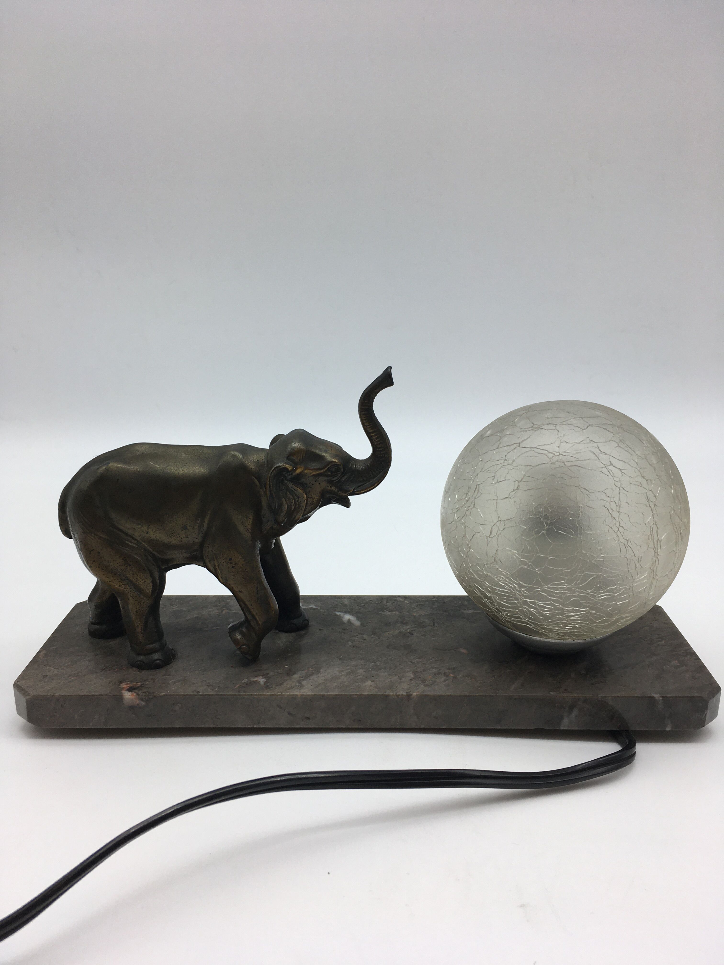 Bedside lamp art deco elephant .