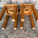 Pair of Vintage Raw Wood Stools