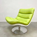 Vintage Dutch design swivel chair Artifort F978 'Green spirit'