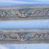 Antique French wood carved pediment vintage wood carving castle decor