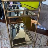 Vintage style serving trolley in gold metal