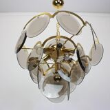 Smoked glass chandelier Vistosi, Italy, 1960s
