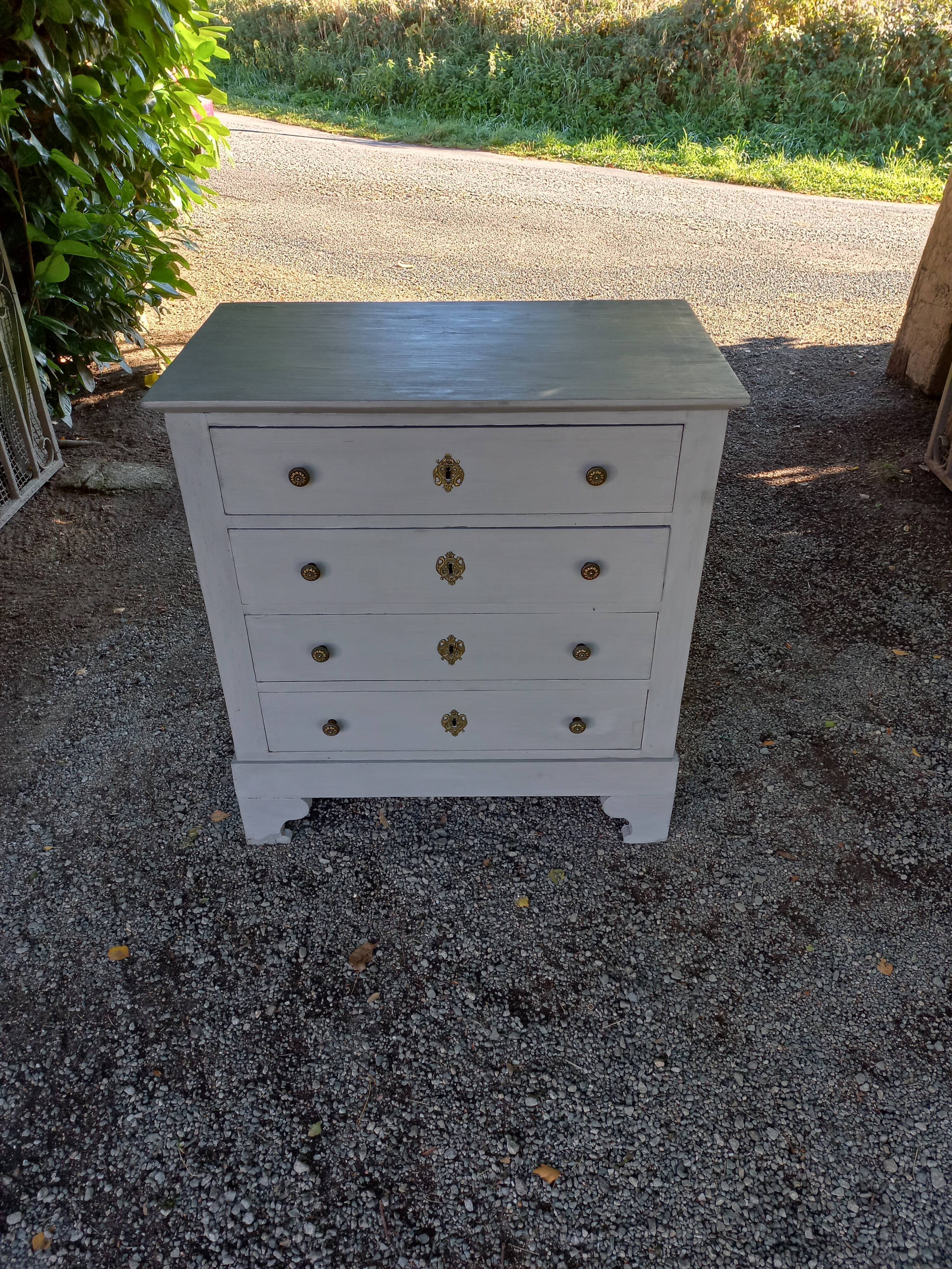 Chest of drawers late nineteenth century patinated gray