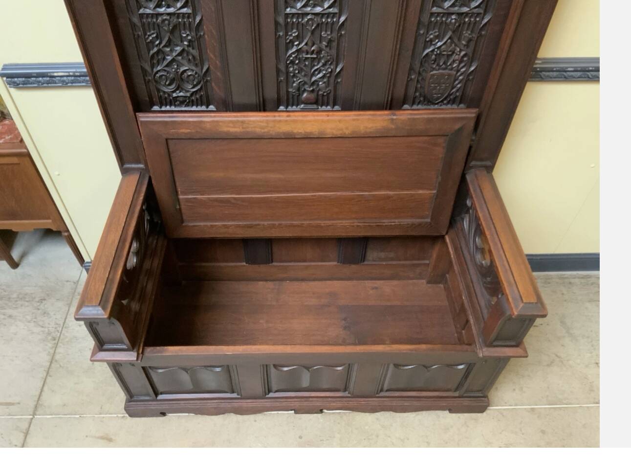 Antique - Impressive Neo-Gothic Chest Bench