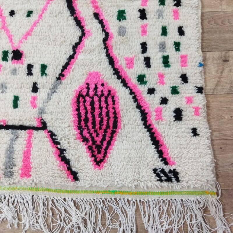 Handmade wool Berber rug 300x190 cm