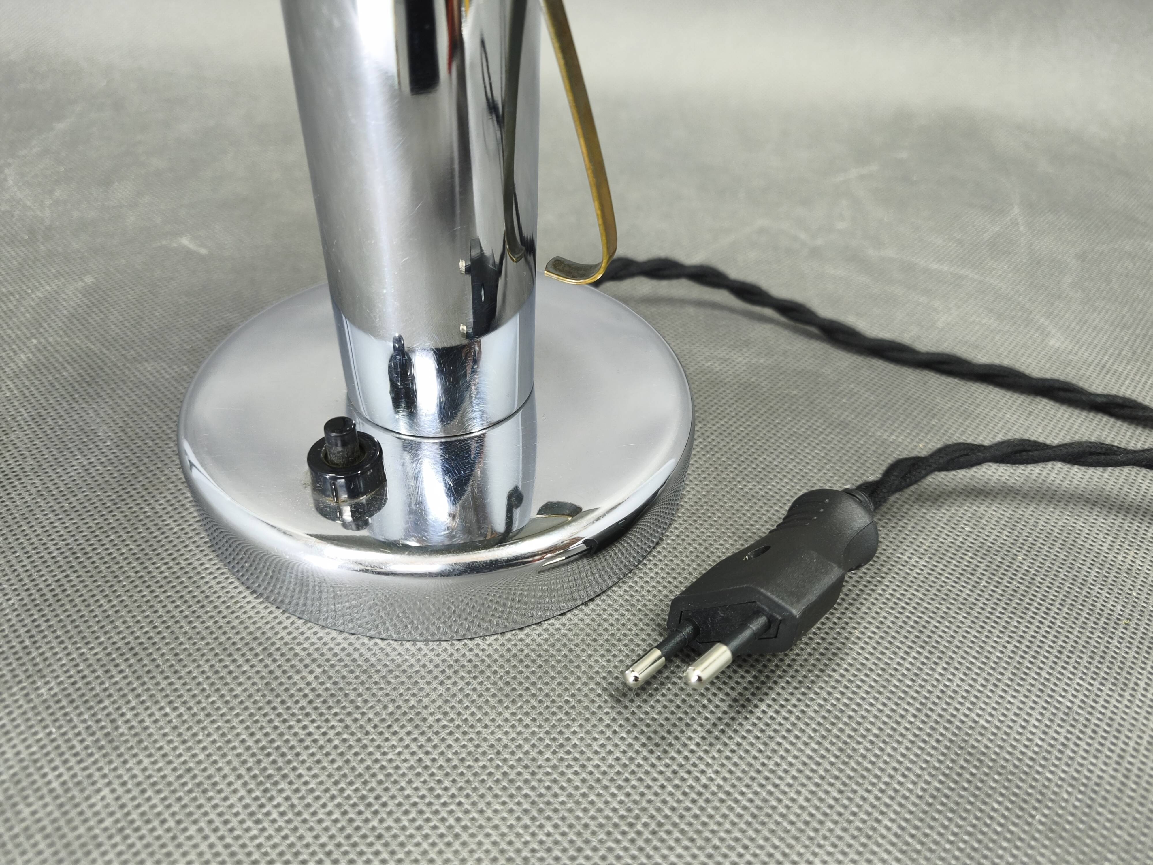 Bauhaus Chrome Adjustable Table Lamp, 1930s Czechoslovakia