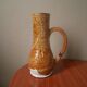 Vase with vintage ceramic handle, handcrafted, old pitcher, country decoration