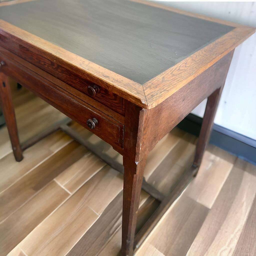 Vintage oak high table / drawing table with deep drawers