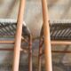 Pair of vintage chairs 1960-80's in beech braided rope