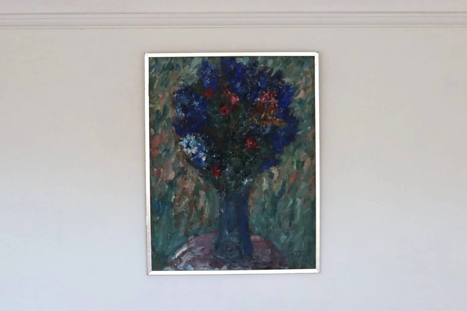 Huile sur toile suédoise – « Vase bleu » par Lennart Andersson