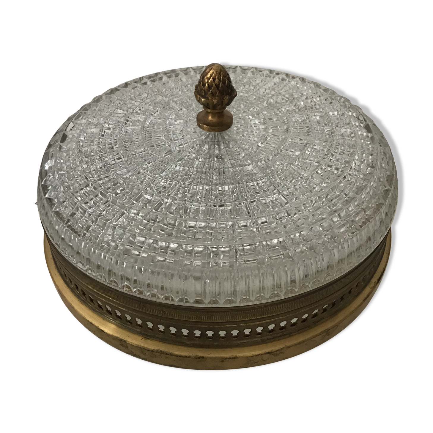 Brass crystal ceiling light