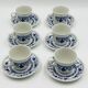 Set of 6 cups and saucers Biltons England Blue Onion design