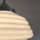 Bauhaus pendant light in chrome metal and opaline globe - 1950s
