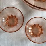 Set of 8 vintage dessert bowls and its pink bowl 1960s