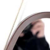 Vintage oval wooden mirror, Italy, 1960s.