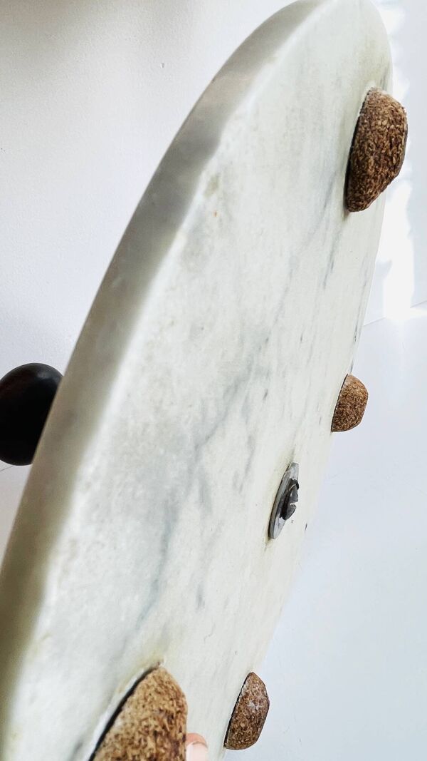 Plateau à fromage marbre et bois vintage