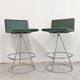 Pair of Dania bar stools in leather by Salvati & Tresoldi for Saporiti.