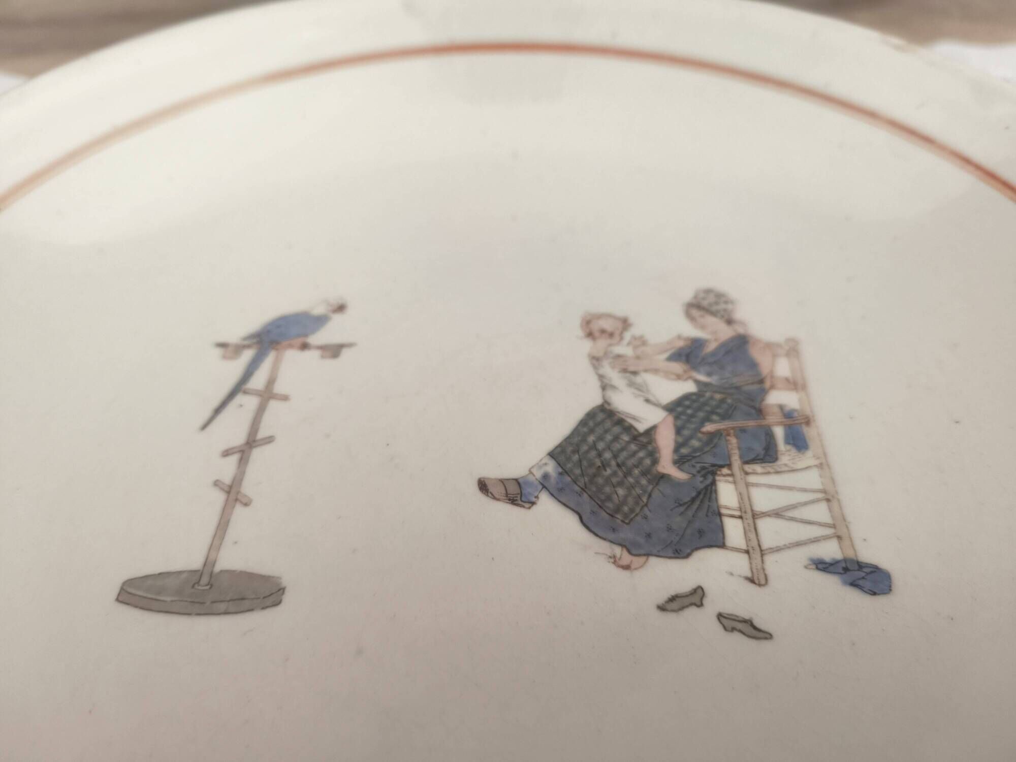 Old porridge plate Sarreguemines model Child Richard