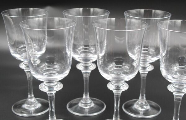 6 verres à vin modèle Saumur cristal Daum France H = 17 cm