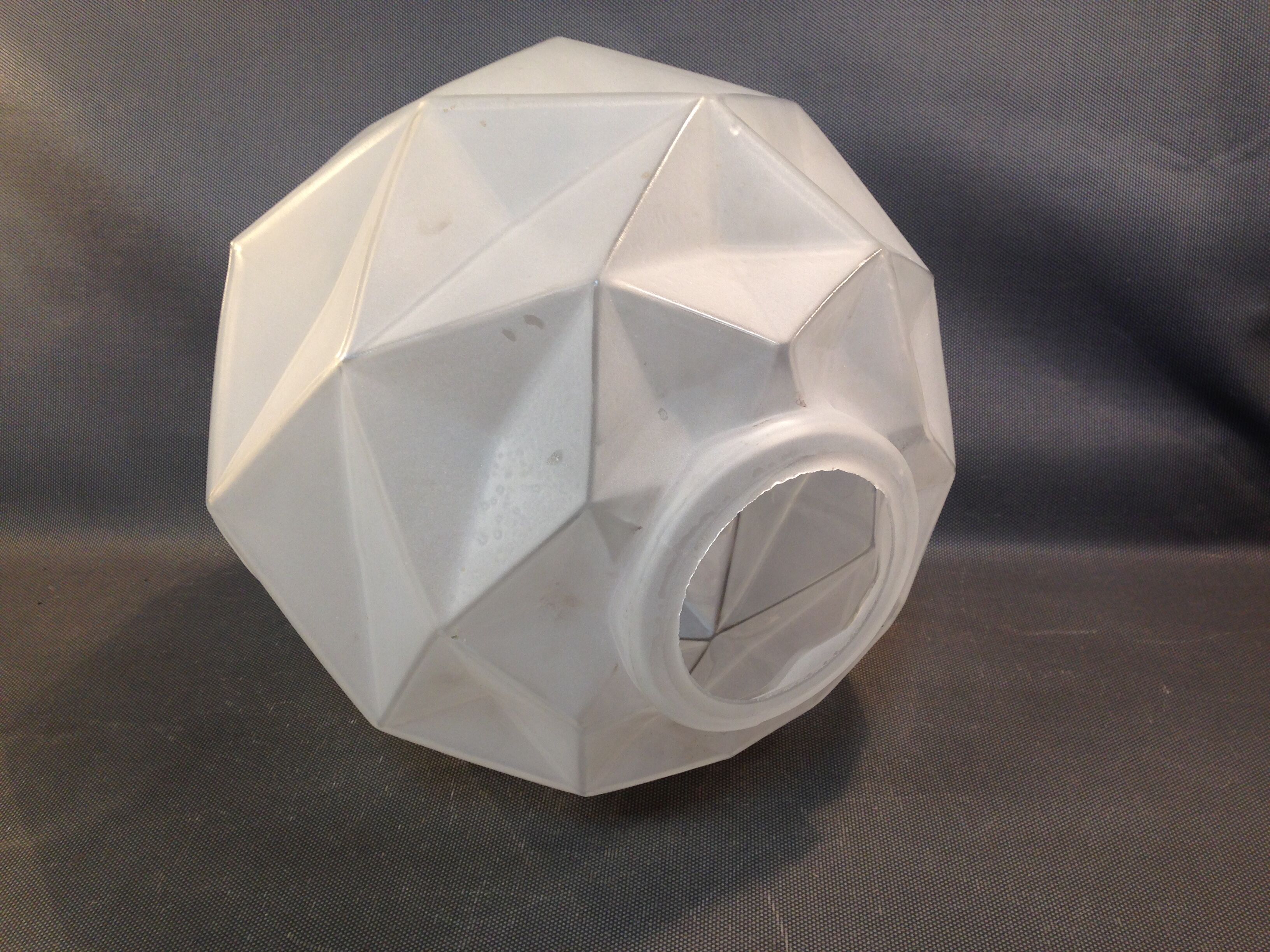 Old art Deco glass ball hanging lamp frosted diameter 28cm