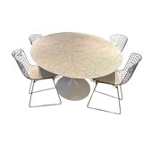 table ovale Saarinen et chaises Bertoia