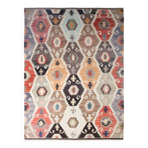 Tapis kilim vintage tribal multicolore turc, 298x392 cm