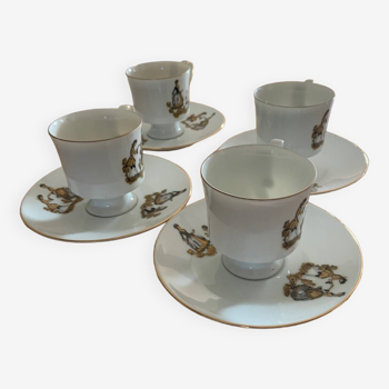 Royal Tettau cups and saucers set 1794