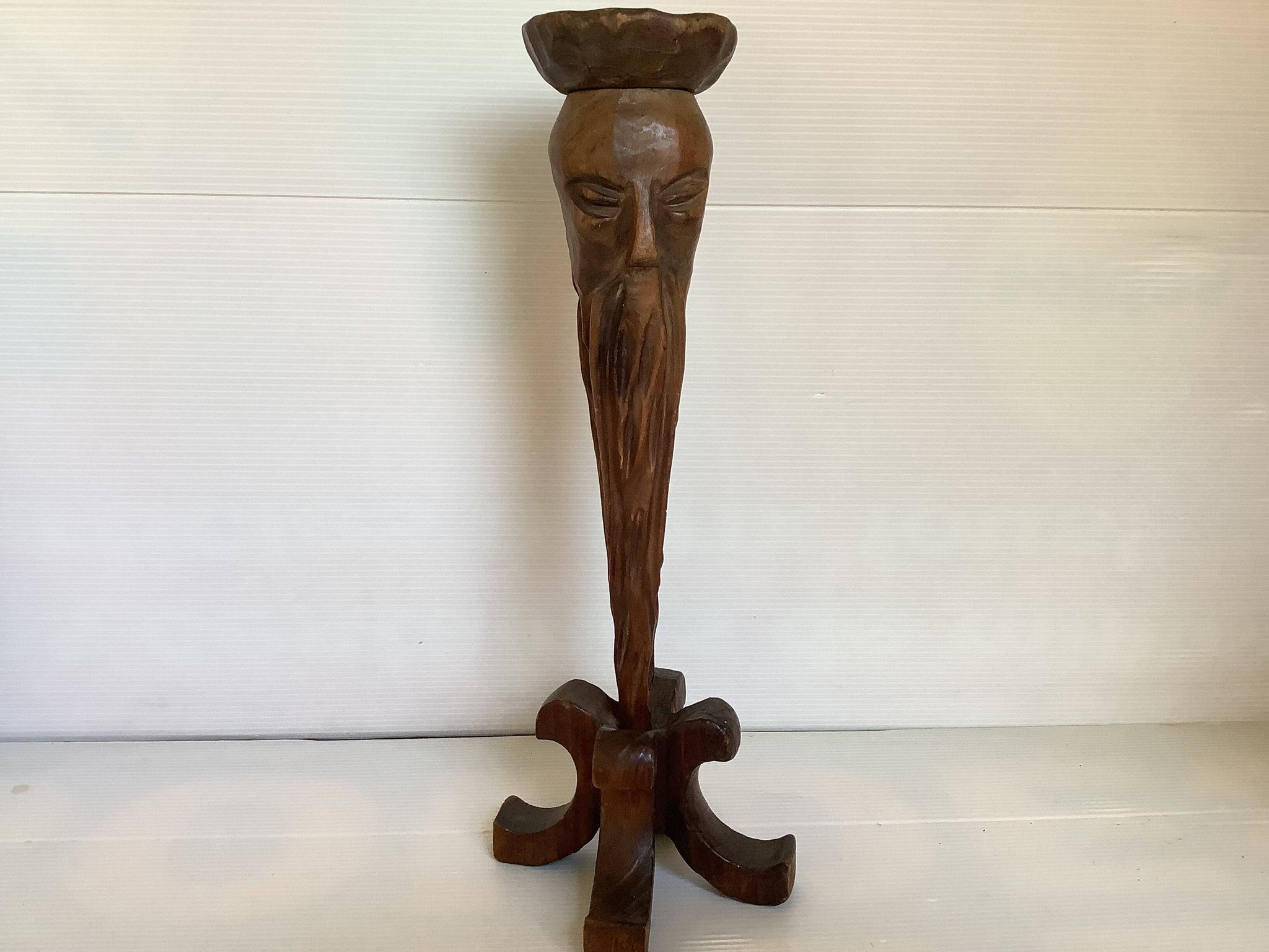 Large wooden candle holder