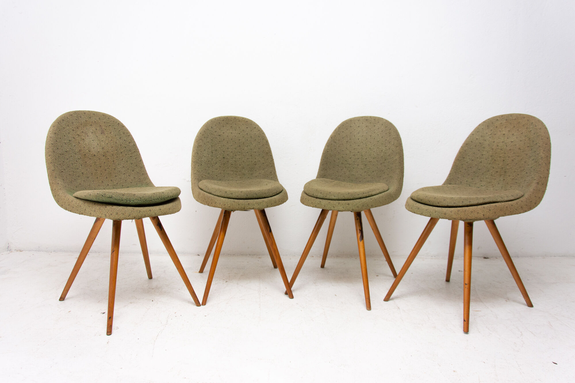 Mid century dining chairs, designed by Frantisek Jirák for Tatra Pravenec