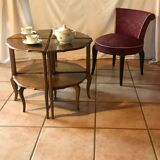pedestal table, walnut side table