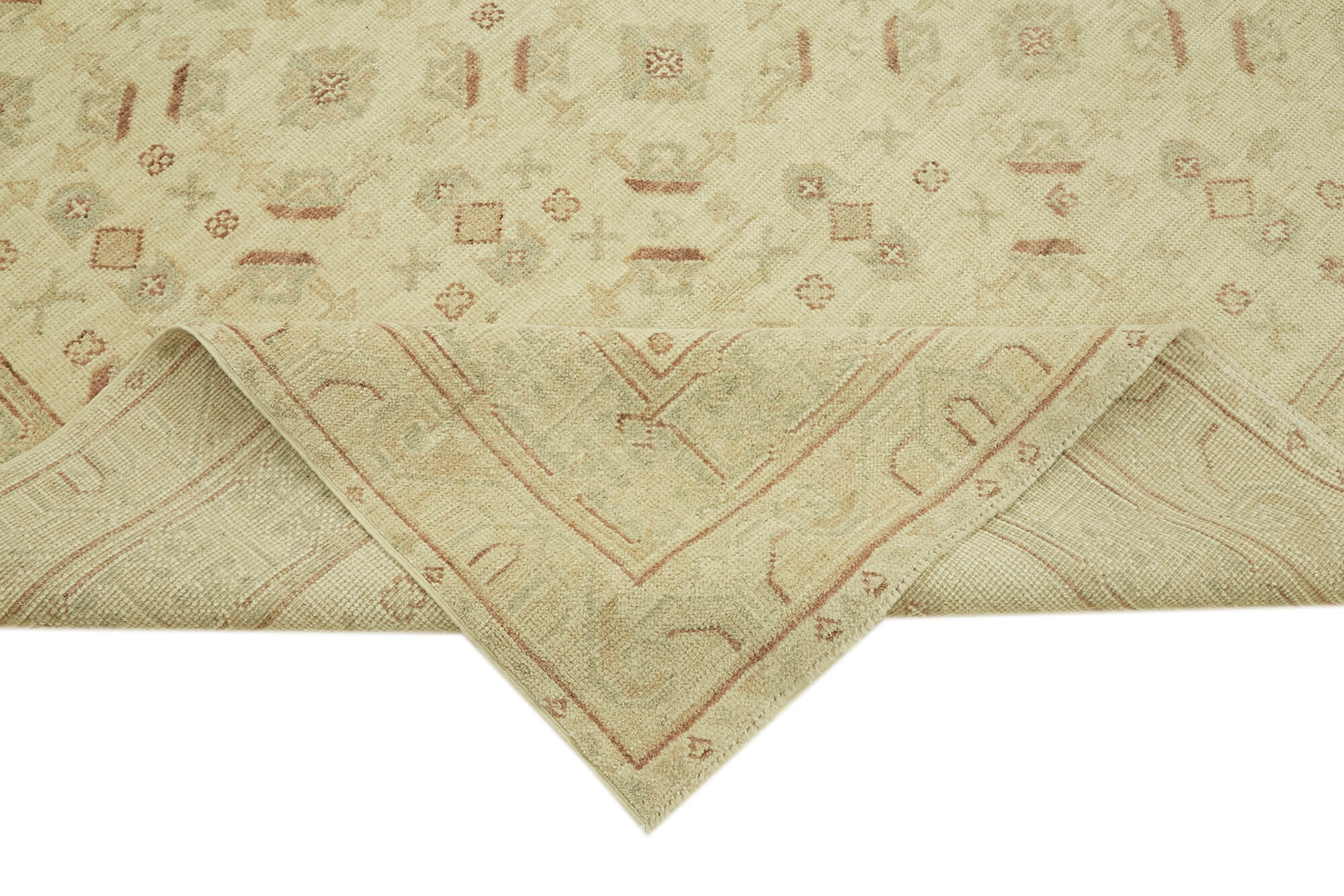 Hand-knotted persian antique 1970s 285 cm x 372 cm beige wool carpet