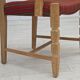 1970s, Danish armchair, striped red furniture wool, solid oak wood.