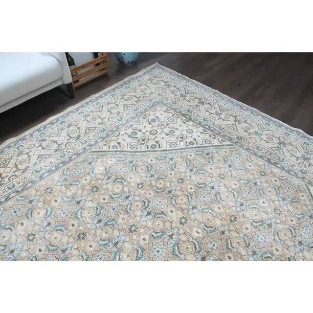 1970s Vintage Persian Handmade Wool Cotton Brown Area Rug 292x400