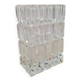 Vintage glass vase with geometric design