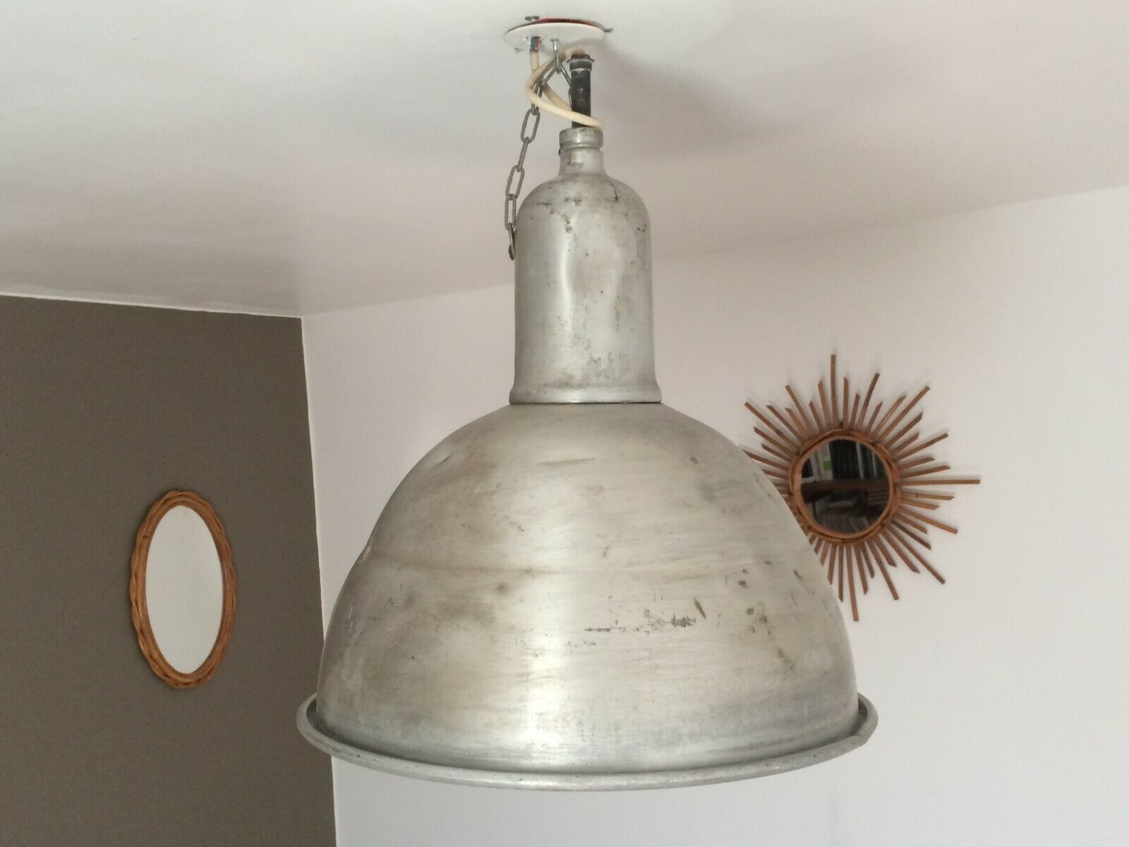 Mazda industrial hanging lamp years 50