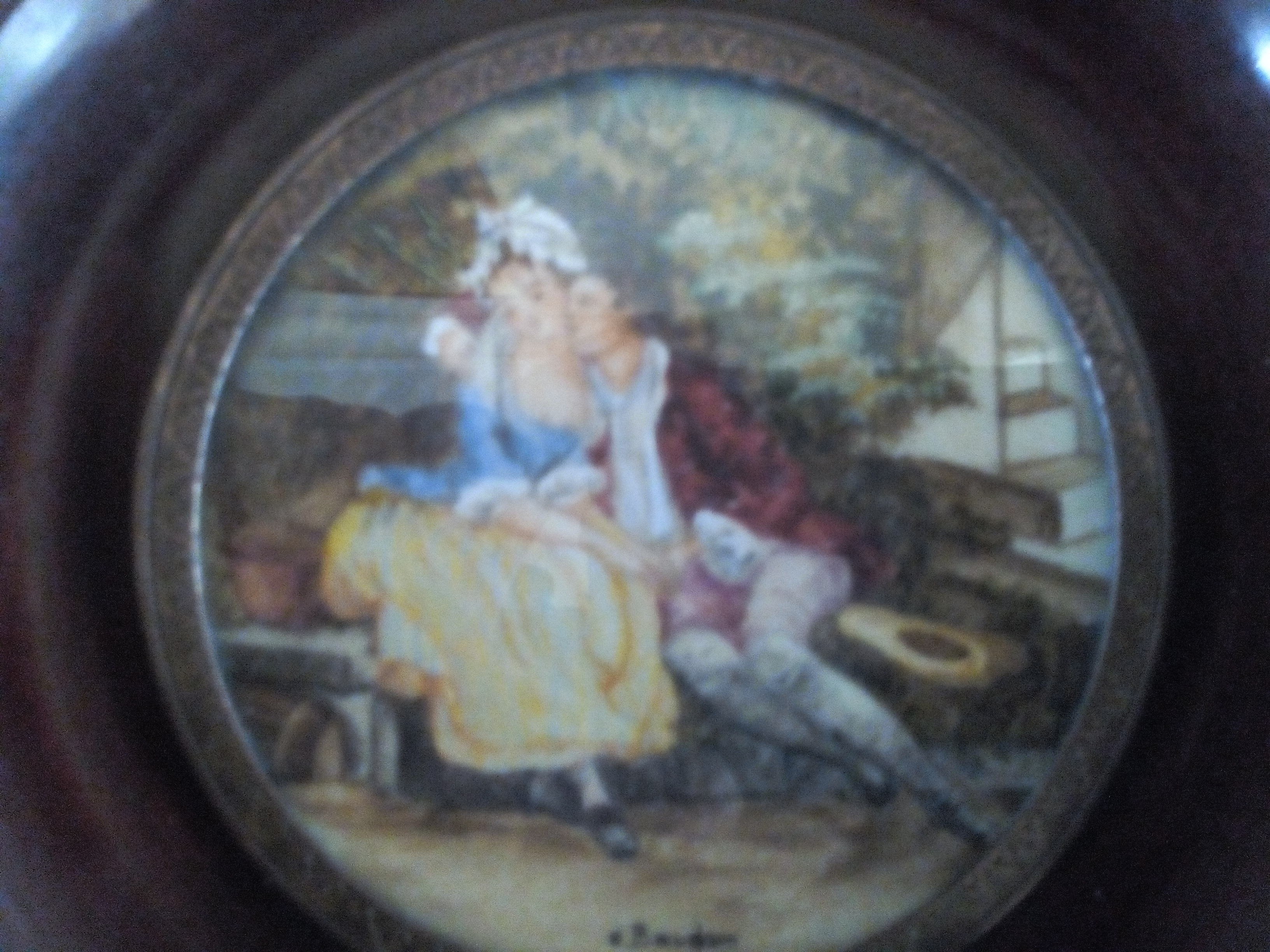 Peinture miniature gouache " Scène galante " signée BAUDOIN