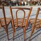 4 chaises de bistrot en bois courbé et cannage