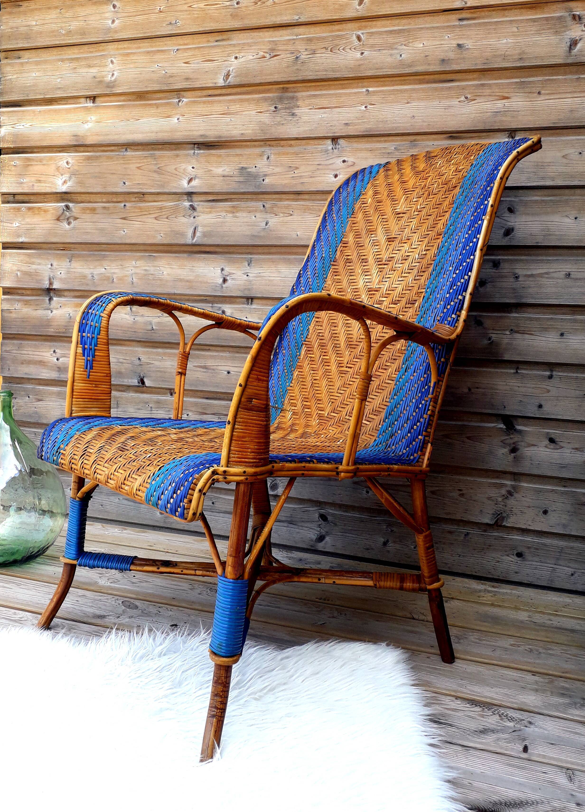 Two-color rattan chair