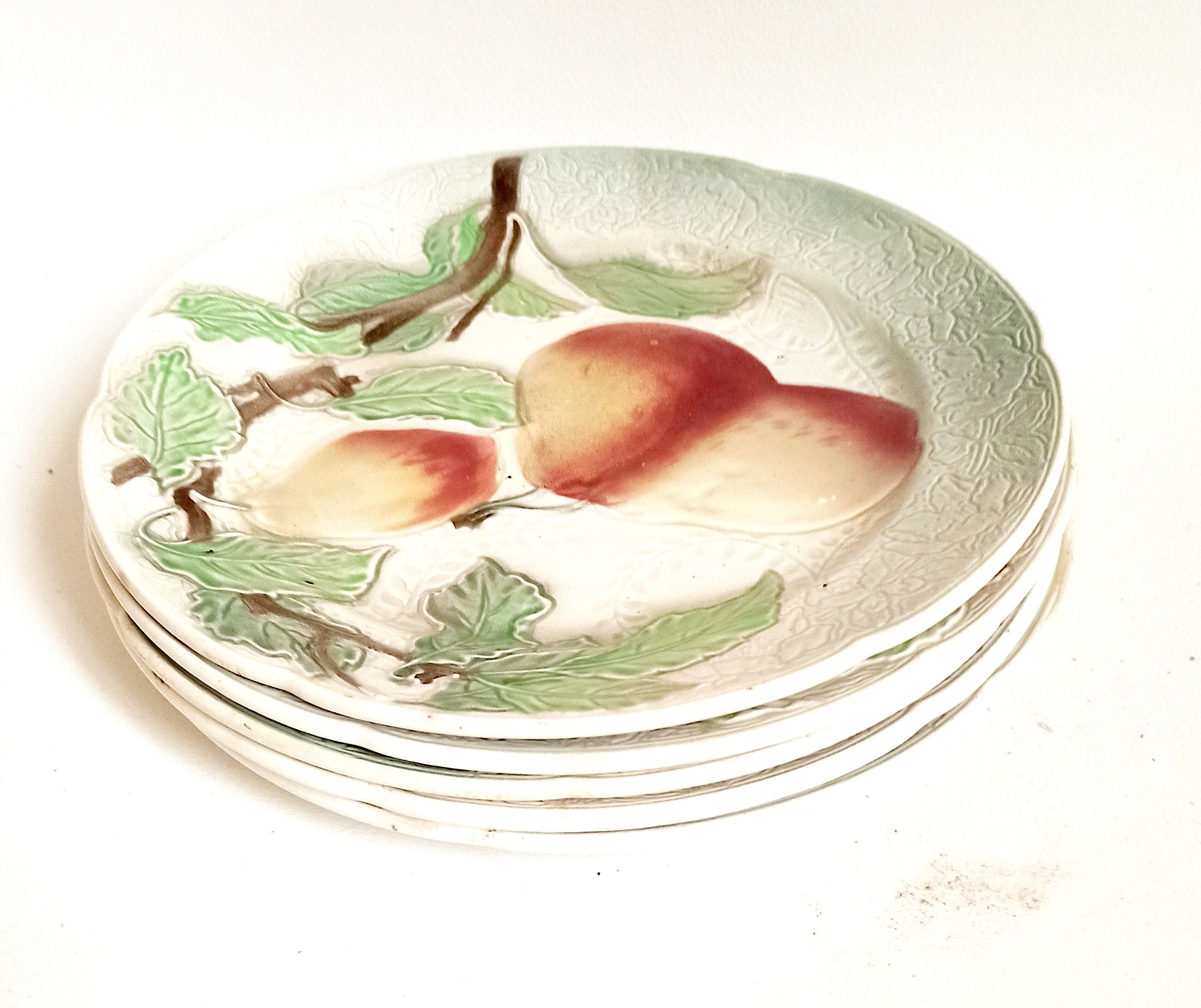 Set of 5 dessert plates slurry St Clement fruit decoration Early twentieth century