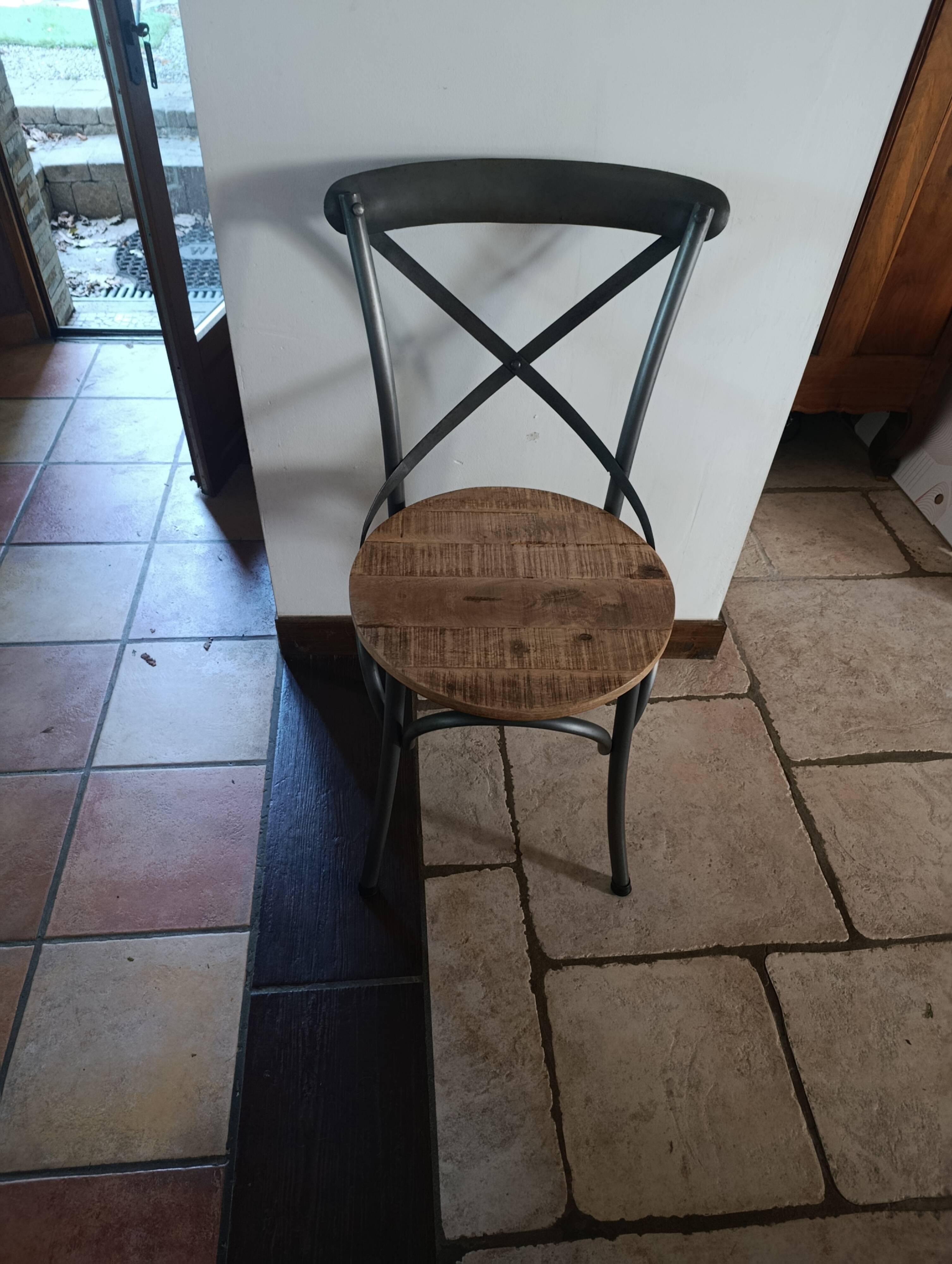 Bistro chair in wood and metal