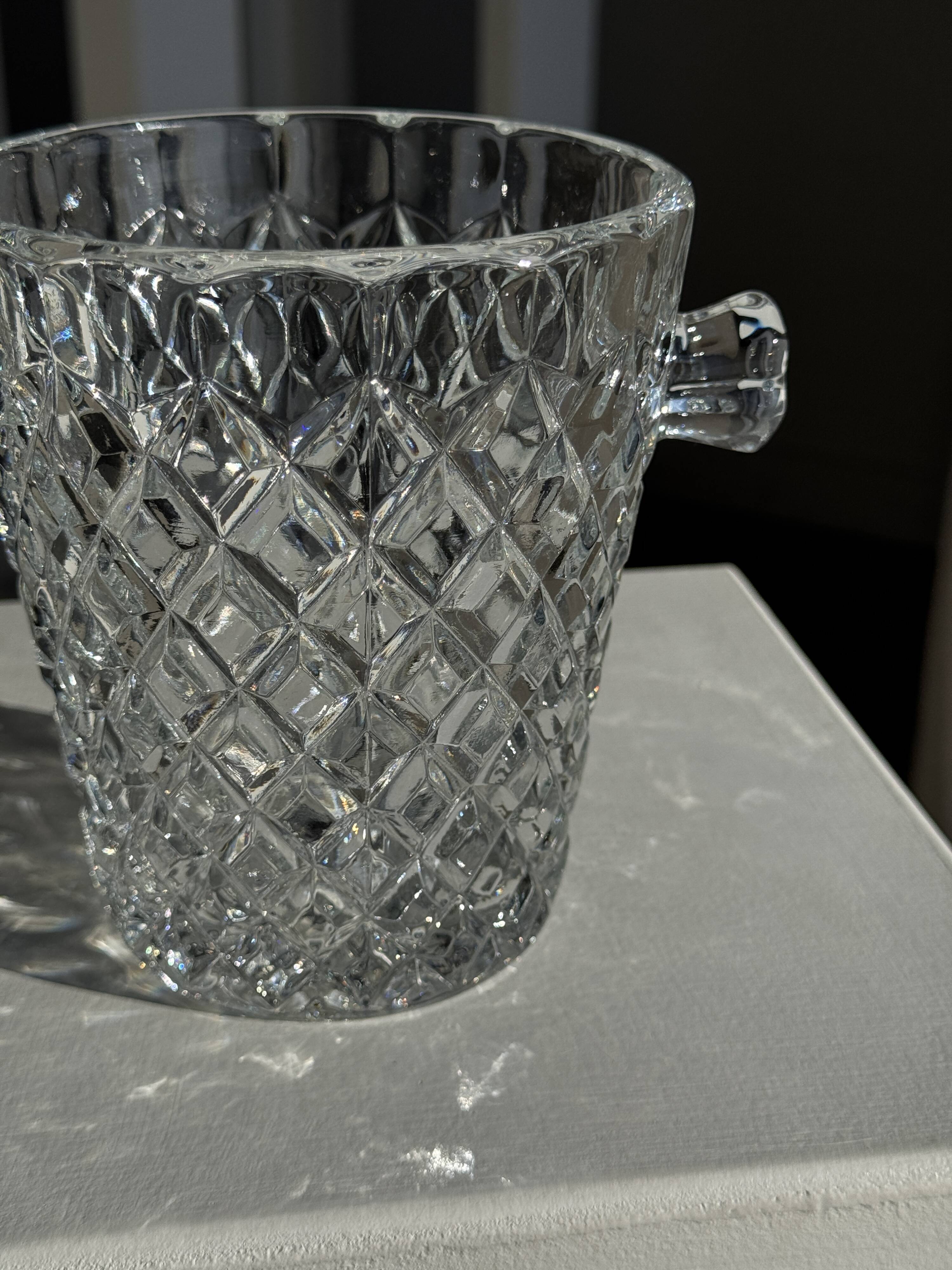 Classic vintage glass ice bucket H14 D12