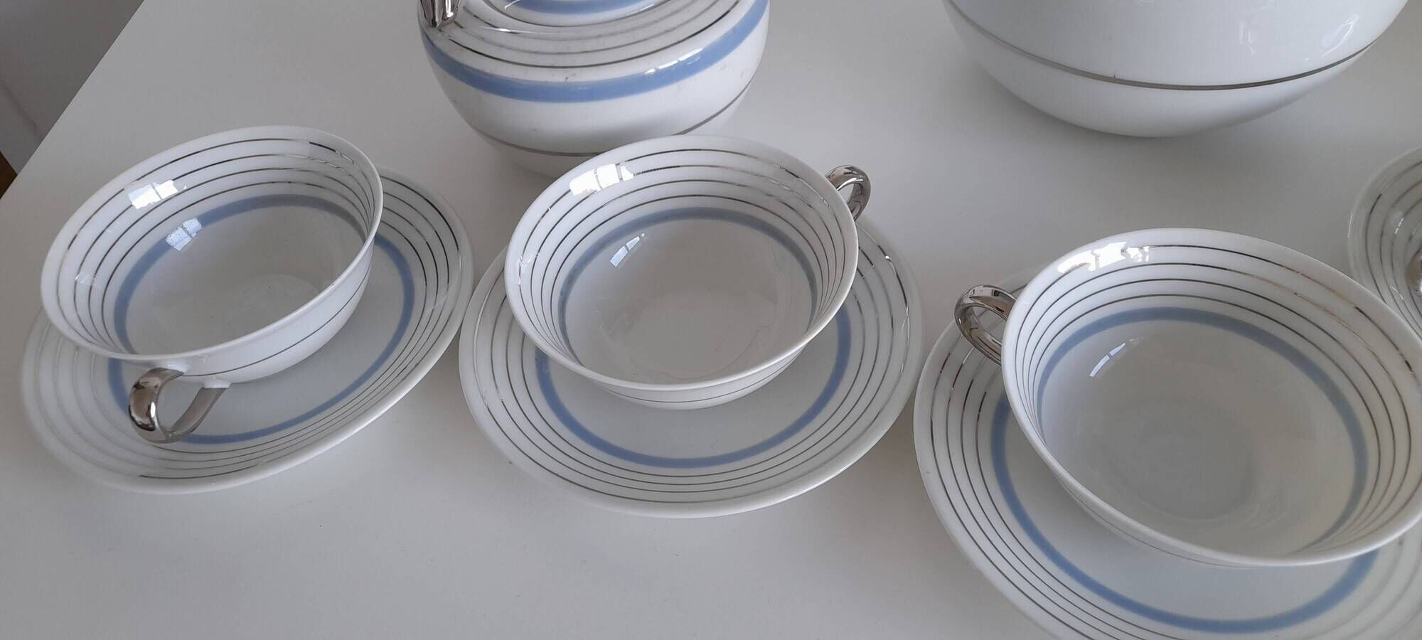Art Deco tea and coffee service in Limoges porcelain Charles Arenfeld