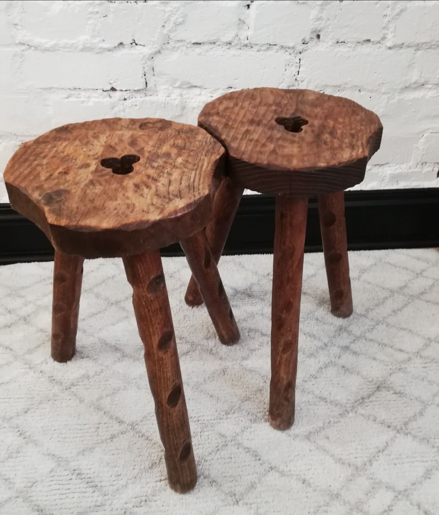 Brutalist tripod stools
