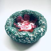 Mid-Century Italian Modern Art Pottery Bowl with Ocean Coral Structure, 1960s