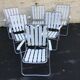 Six folding armchairs, aluminum frame wooden slats