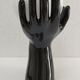Black ceramic and opaline design hand lamp 90s