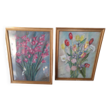 Deux tableaux pastel signés Kaldori