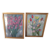 Deux tableaux pastel signés Kaldori