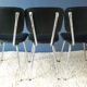 Set of three chairs in black leatherette
