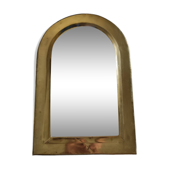 Vintage Moroccan Brass Mirror, Arch Shape, 43 x 29 cm